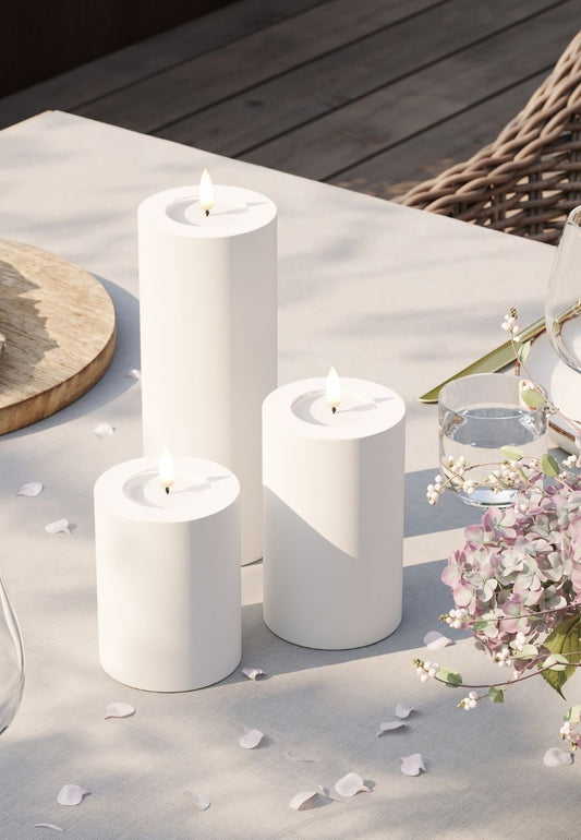 LED Blockljus Utomhus Vit 7,5x12,5 cm