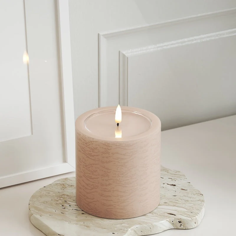 Unique LED Blockljus Rosa 10x10 cm