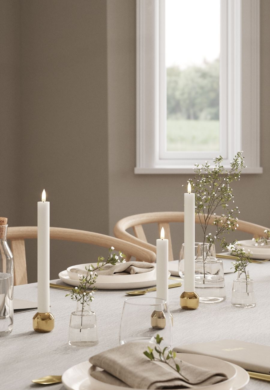 LED Kronljus 2,2x24 cm Vit 2-pack