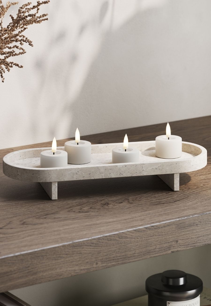 LED Värmeljus 6x4,5 cm Sand 2-pack