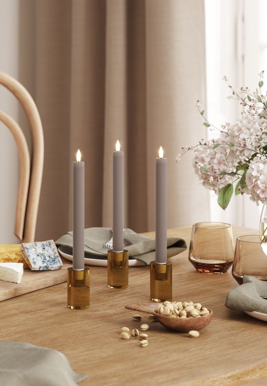 LED Kronljus 2,2x24 cm Mocca 2-pack