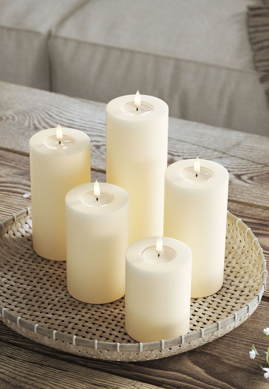 LED Blockljus Cream 5x12,5 cm