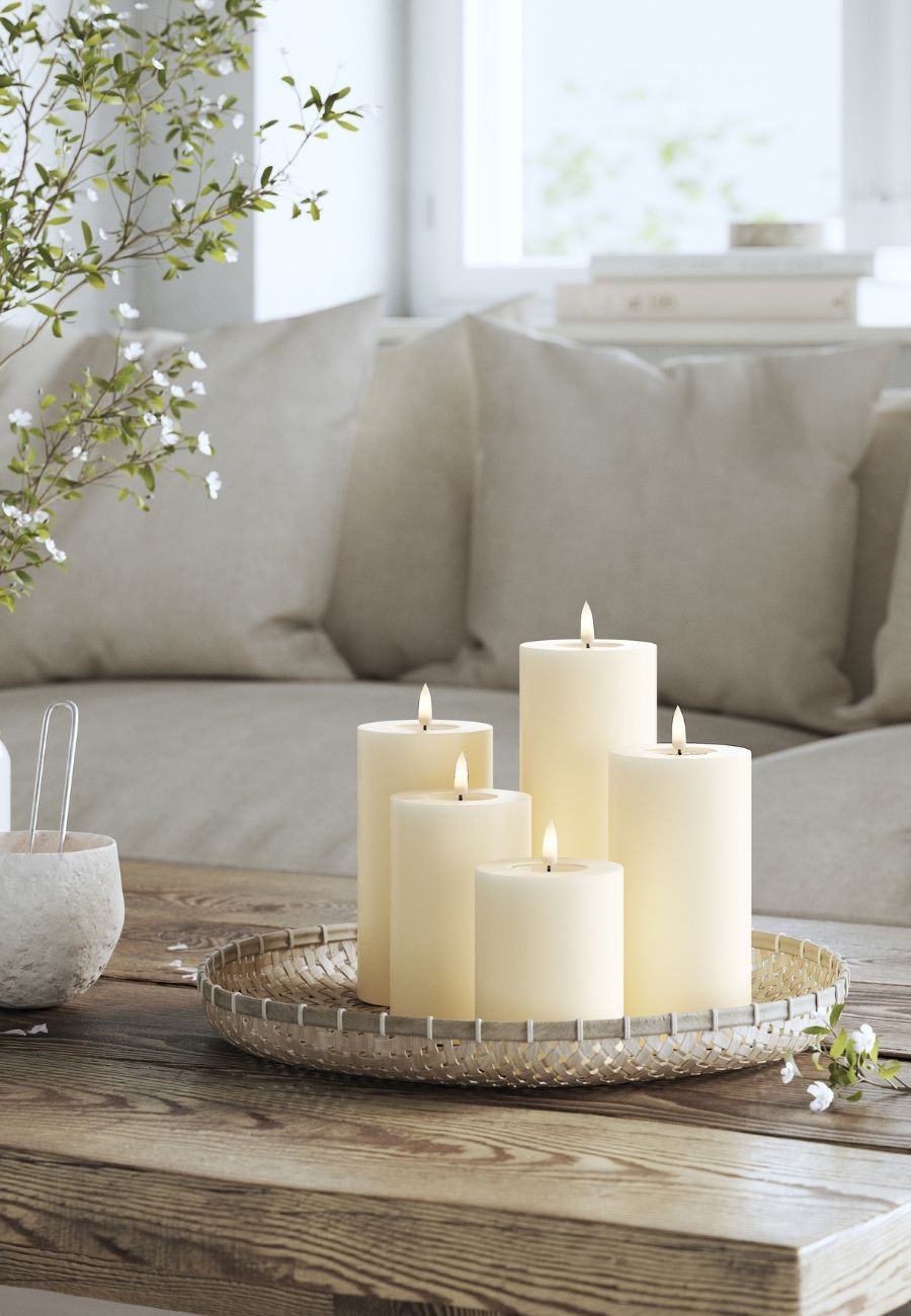 LED Blockljus Cream 5x12,5 cm