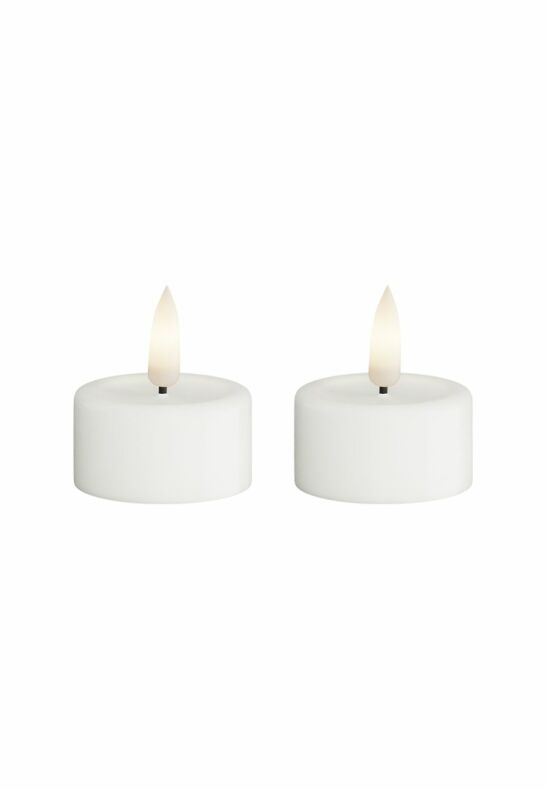 LED Värmeljus 4x4,5 cm Vit 2-pack