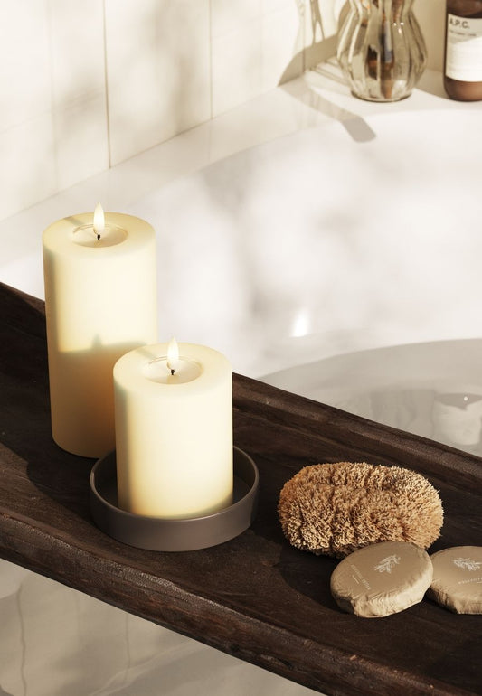 LED Blockljus Cream 7,5x10 cm