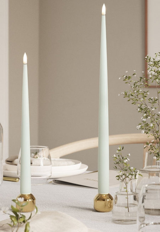 LED Kronljus Shiny 2,2x38 cm Sage Green 2-pack