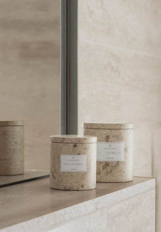 Frabli Doftljus L 10 cm Cotton Island Travertin