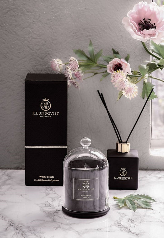 K. Lundqvist Doftljus med Glaskupa Black Cashmere