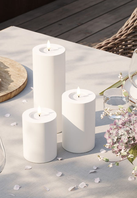 LED Blockljus Utomhus Vit 7,5x15 cm