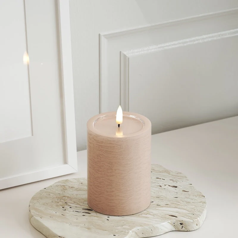 Unique LED Blockljus Rosa 7,5x10 cm