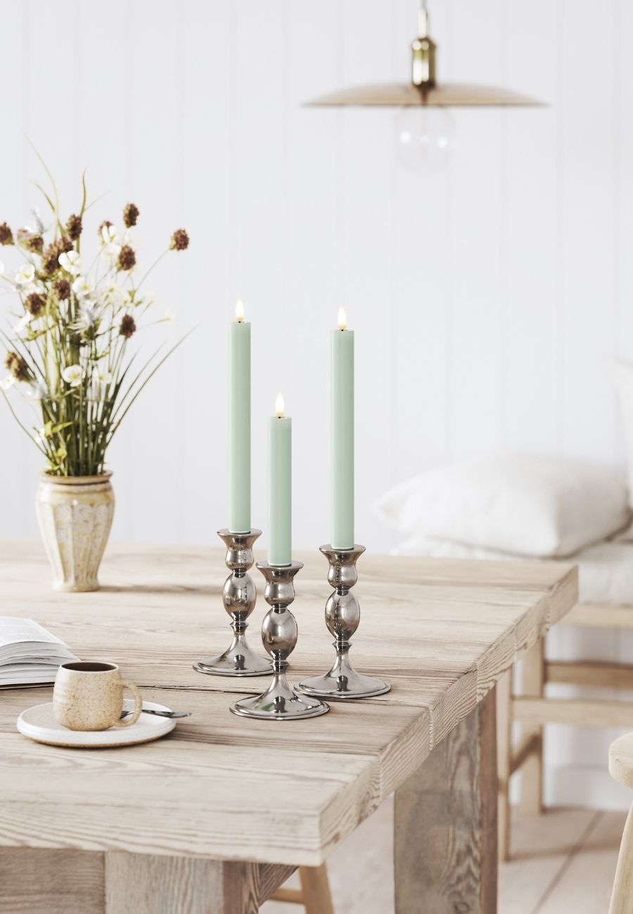 LED Kronljus 2,2x24 cm Sage Green 2-pack