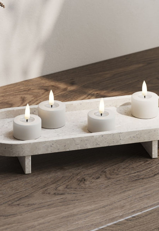 LED Värmeljus 6x4,5 cm Sand 2-pack