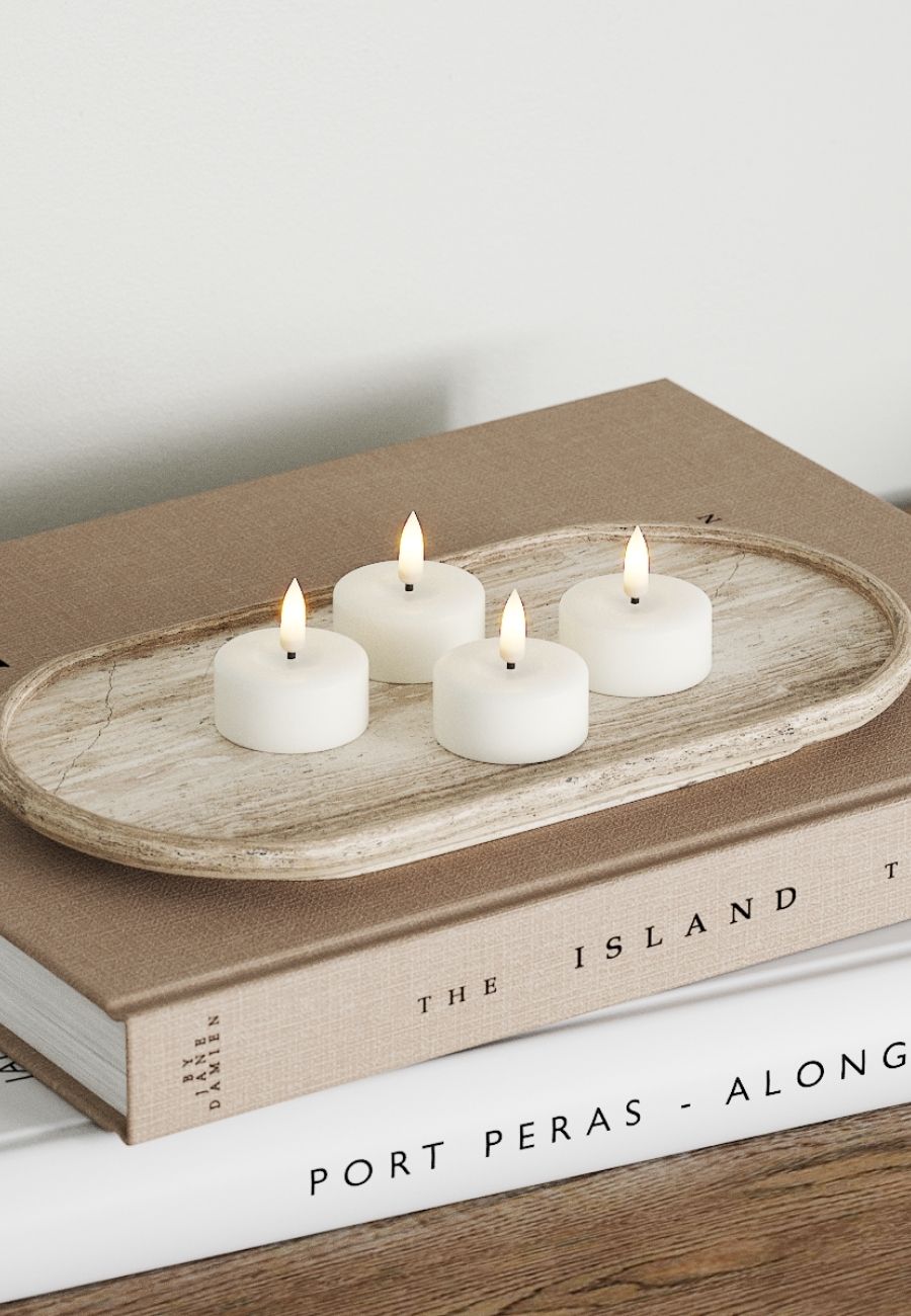 LED Värmeljus 3,5x4 cm Vit 4-pack