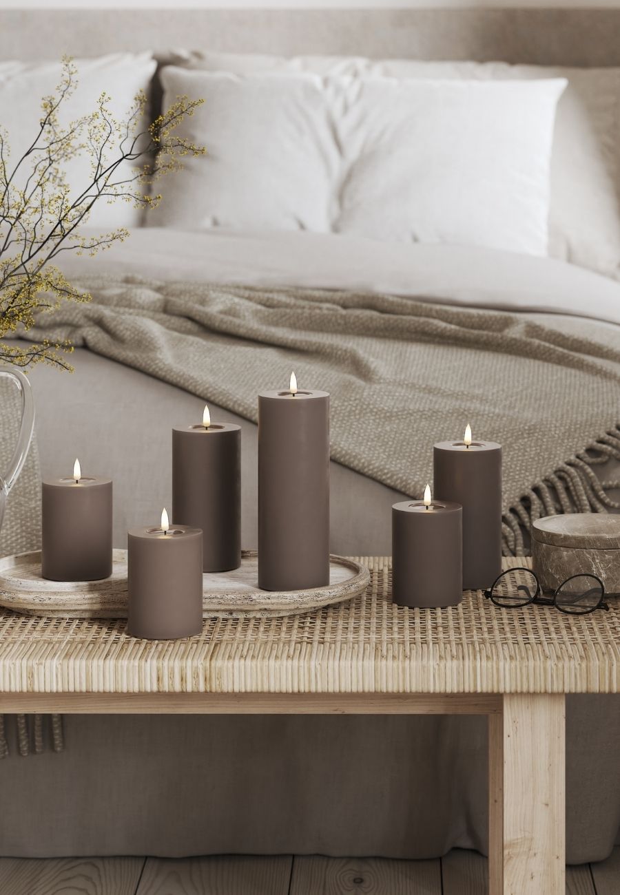 LED Blockljus Mocca 7,5x15 cm