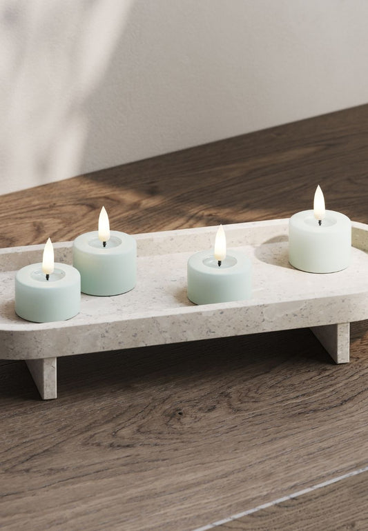 LED Värmeljus 4x4,5 cm Sage Green 2-pack