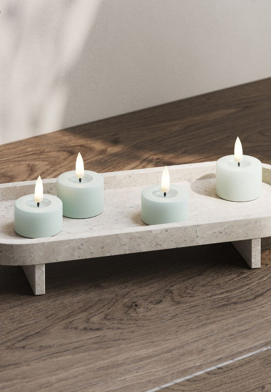 LED Värmeljus 6x4,5 cm Sage Green 2-pack