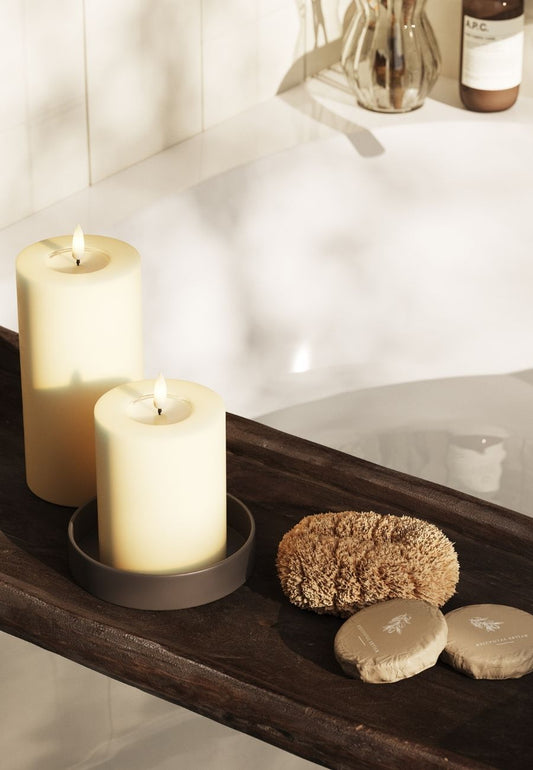 LED Blockljus Cream 7,5x15 cm