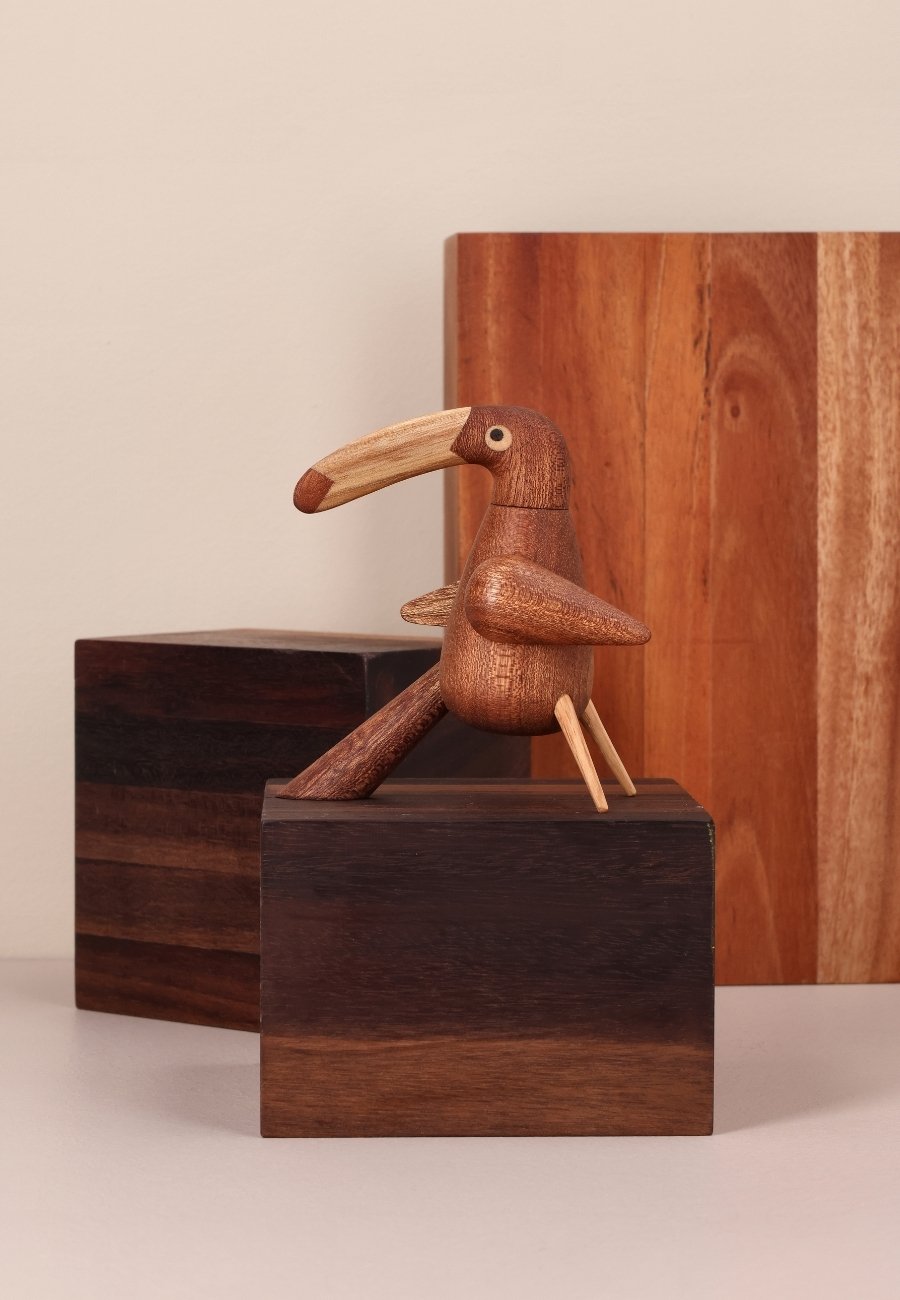 The Pepper Bird Small Trädekoration 9 cm Mahogny