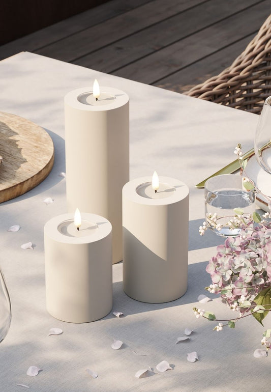 LED Blockljus Utomhus Sand 10x10 cm