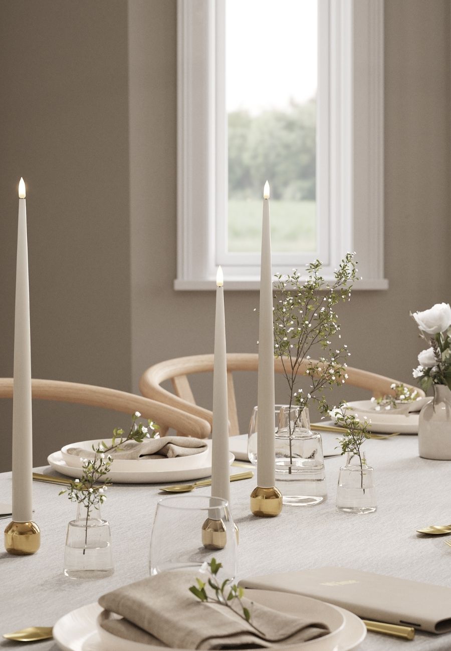 LED Kronljus Shiny 2,2x28 cm Sand 2-pack