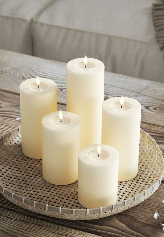 LED Blockljus Cream 5x10 cm