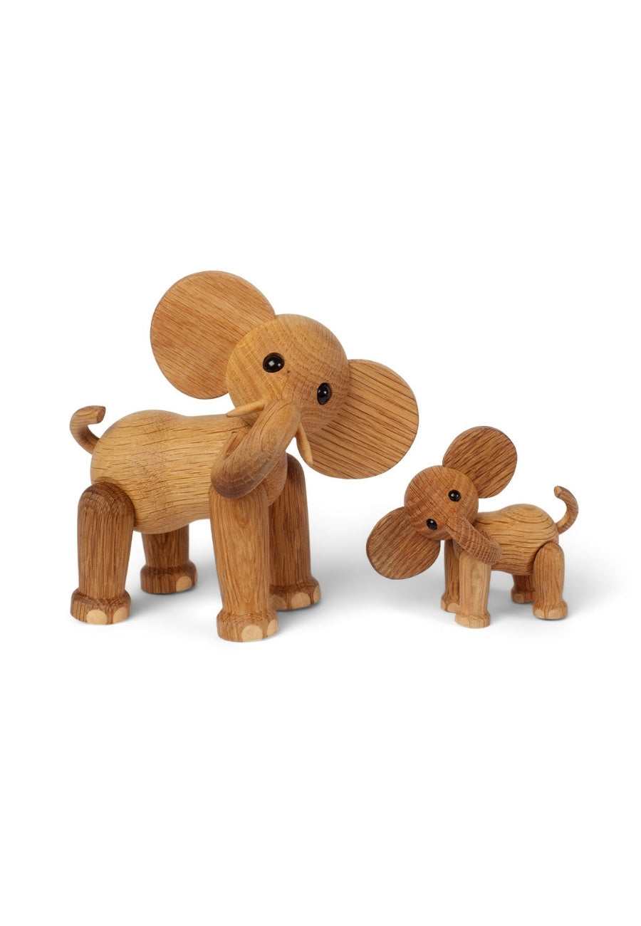 Ella Elefant Baby Trädekoration 9 cm Ek/Lönn