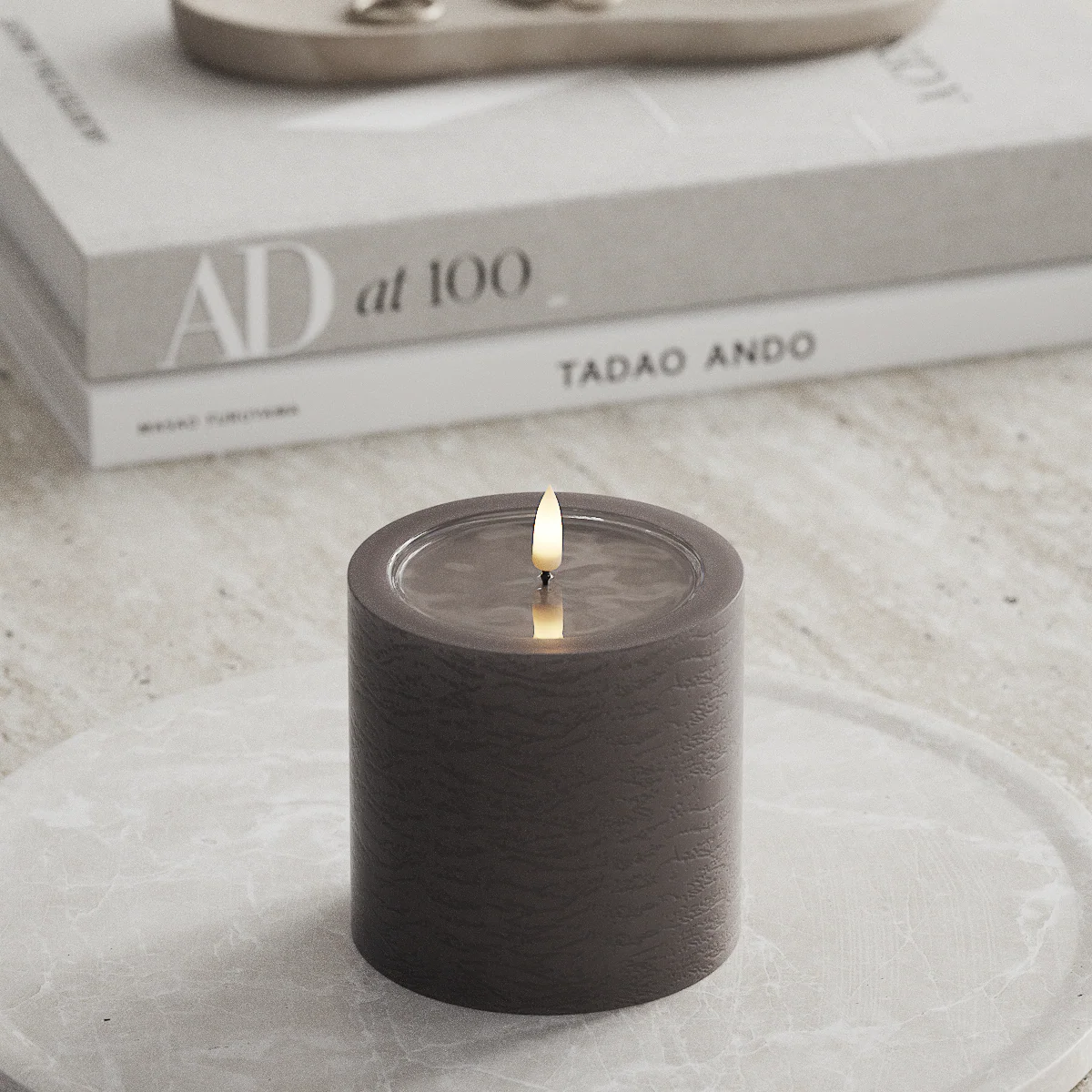 Unique LED Blockljus Mocca 10x10 cm