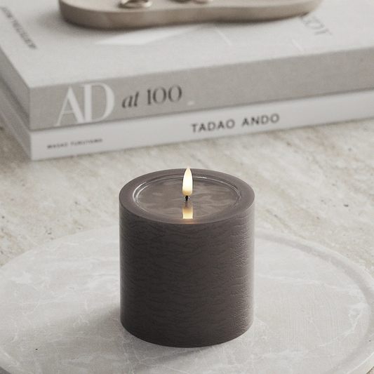 Unique LED Blockljus Mocca 10x10 cm