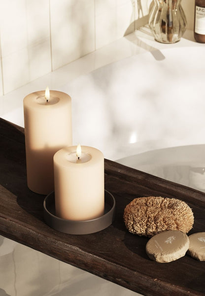 LED Blockljus Rosa 7,5x12,5 cm