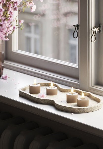 LED Värmeljus 4x4,5 cm Mocca 2-pack