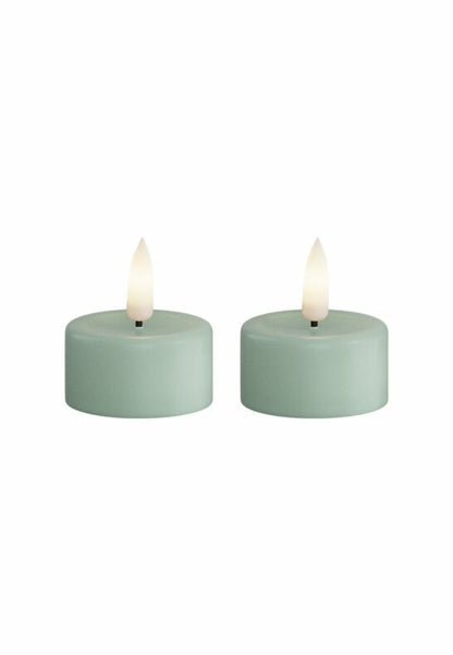 LED Värmeljus 4x4,5 cm Sage Green 2-pack