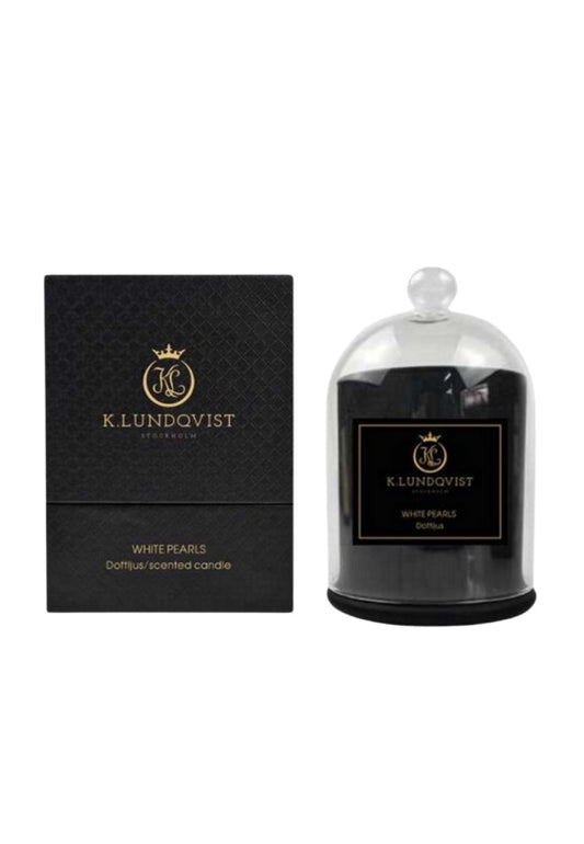 K. Lundqvist Doftljus med Glaskupa White Pearls