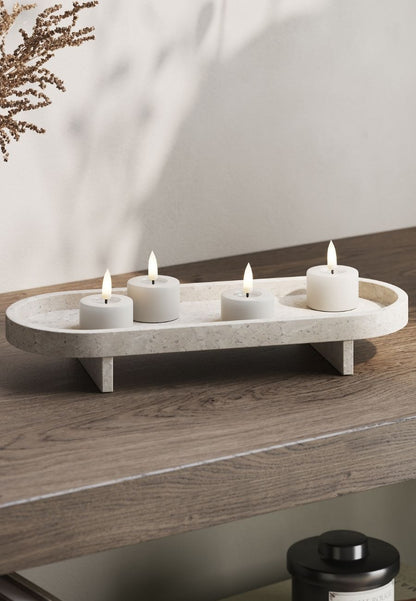 LED Värmeljus 6x4,5 cm Sand 2-pack