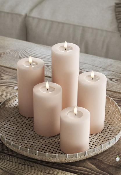 LED Blockljus Rosa 7,5x15 cm