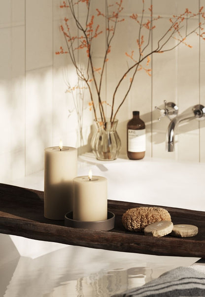 LED Blockljus Sand 7,5x10 cm