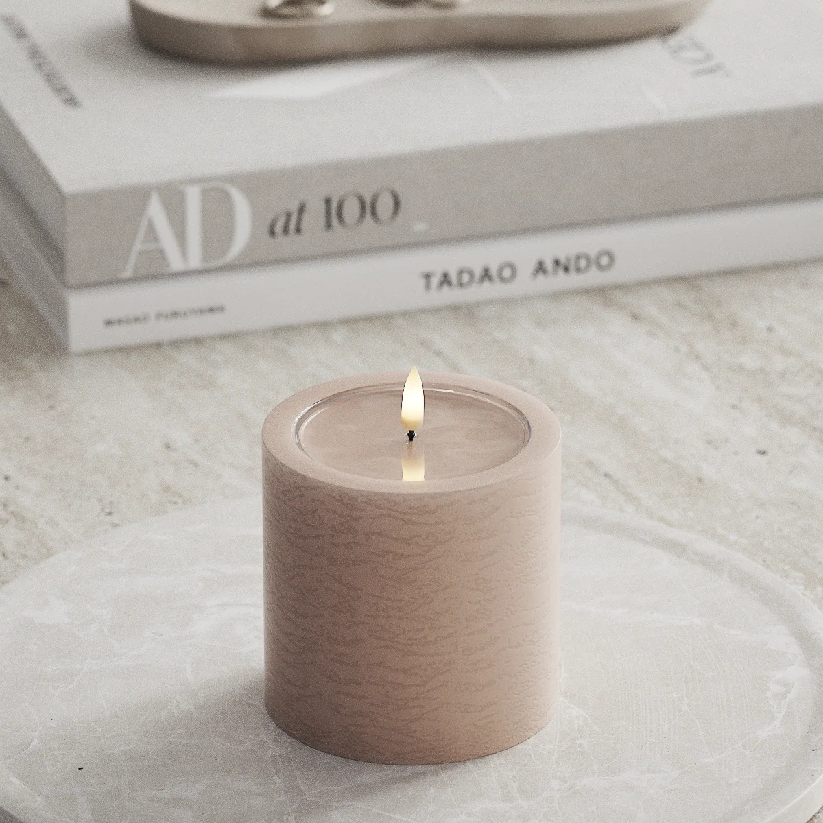 Unique LED Blockljus Rosa 10x10 cm