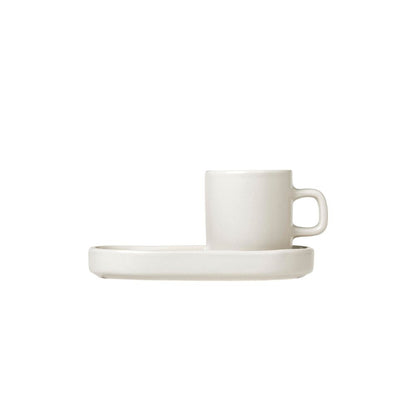 Pilar Espressomuggar med fat 50ml Moonbeam 2-pack