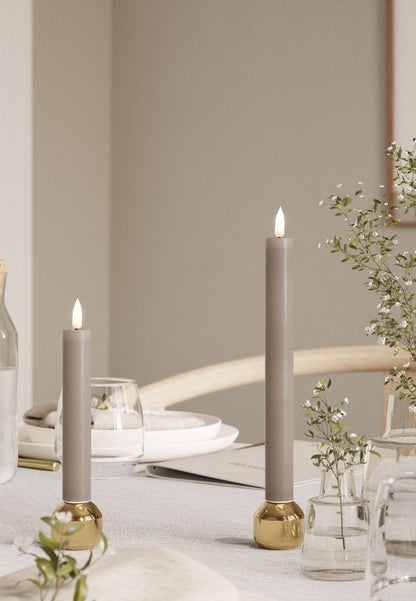 LED Kronljus 2,2x15 cm Mocca 2-pack