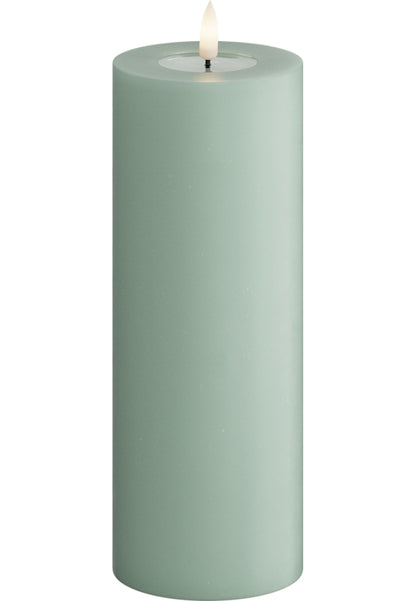 LED Blockljus Sage Green 7,5x20 cm