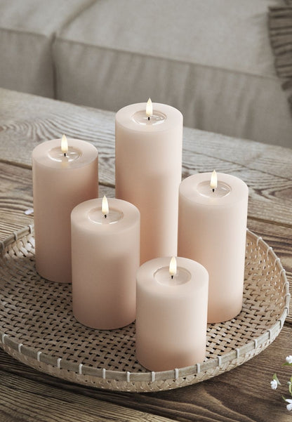 LED Blockljus Rosa 7,5x10 cm