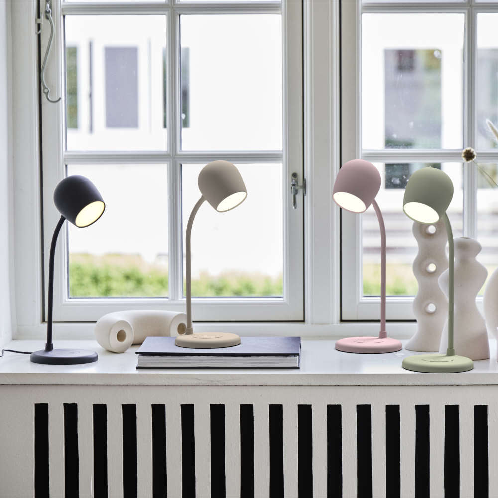 Ellie LED-lampa/Högtalare/Qi Ivory Sand