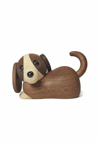Jojo Hundvalp Trädekoration 5 cm Mahogny