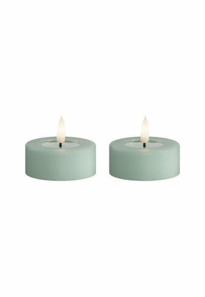 LED Värmeljus 6x4,5 cm Sage Green 2-pack