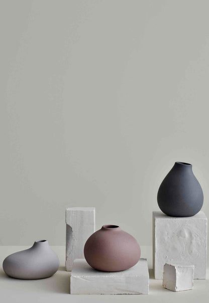 NONA Set med 3 Vaser  Pewter, Micro Chip, Bark