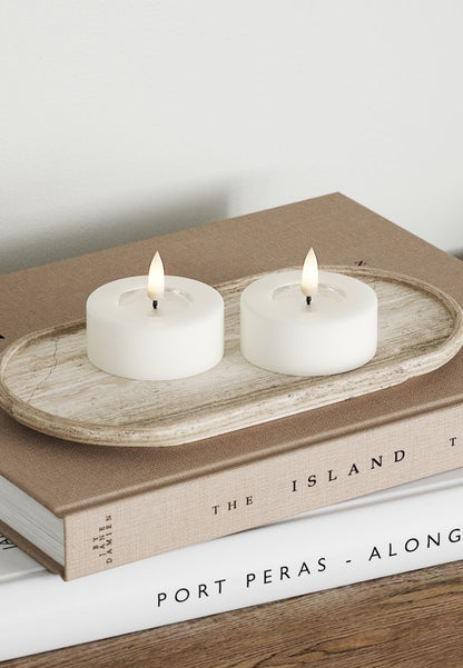 LED Värmeljus 6x4,5 cm Vit 2-pack