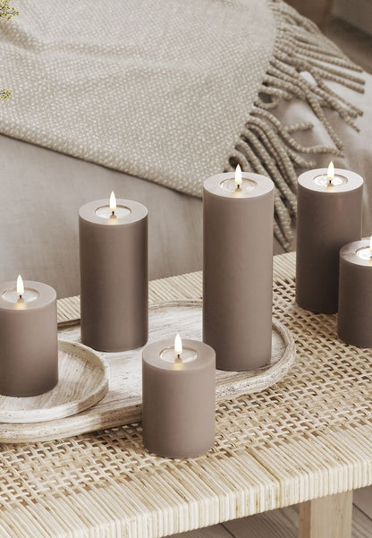 LED Blockljus Mocca 7,5x10 cm