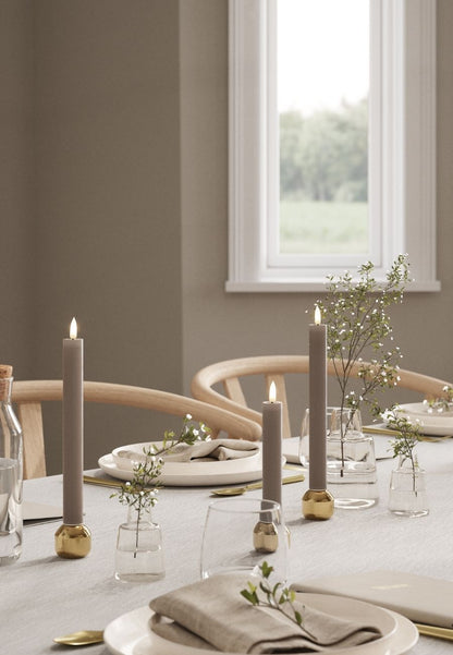 LED Kronljus 2,2x15 cm Mocca 2-pack