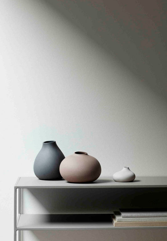 NONA Set med 3 Vaser  Pewter, Micro Chip, Bark