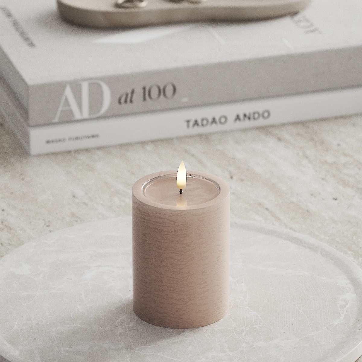 Unique LED Blockljus Rosa 7,5x10 cm