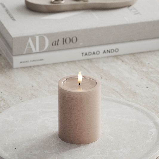 Unique LED Blockljus Rosa 7,5x10 cm